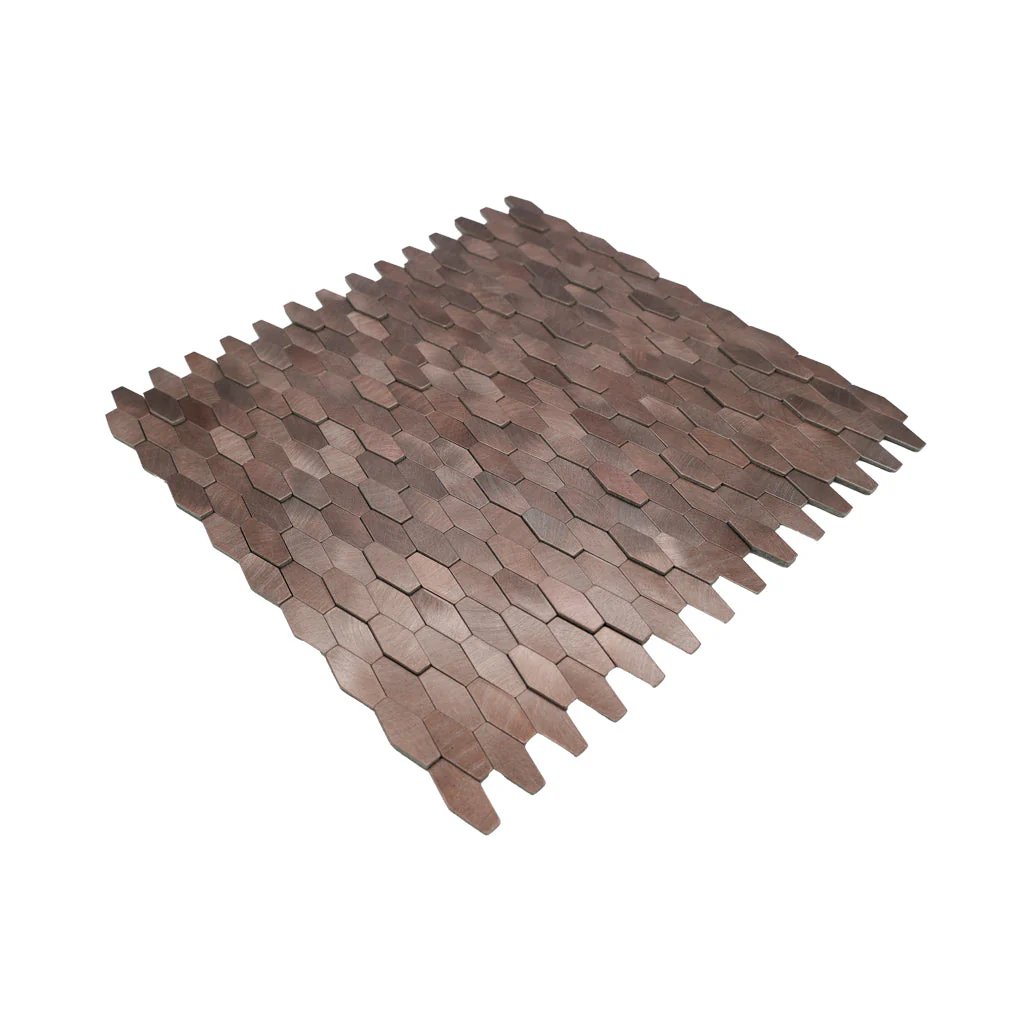 Zelfklevende Mozaïektegels Metaal | Picket 3D Donkerkoper | 31×30 cm | Keuken, Bad & WC - Image 6