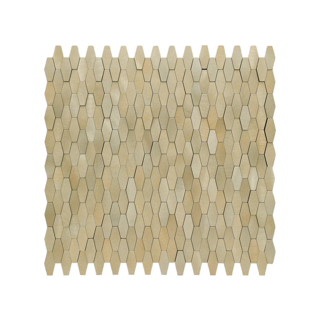 Zelfklevende Mozaïektegels Metaal | Picket 3D Goud | 31×30 cm | Keuken, Bad & WC - Image 2