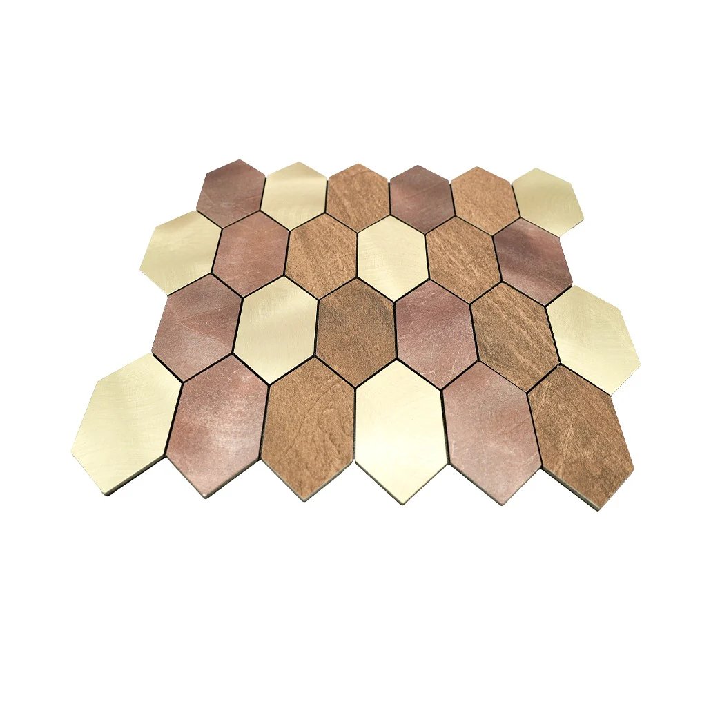 Zelfklevende Mozaïektegels Metaal | Picket Champagne | 30×30 cm | Keuken, Bad & WC - Image 4