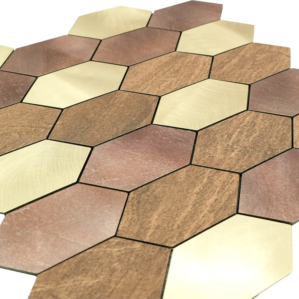 Zelfklevende Mozaïektegels Metaal | Picket Champagne | 30×30 cm | Keuken, Bad & WC - Image 8
