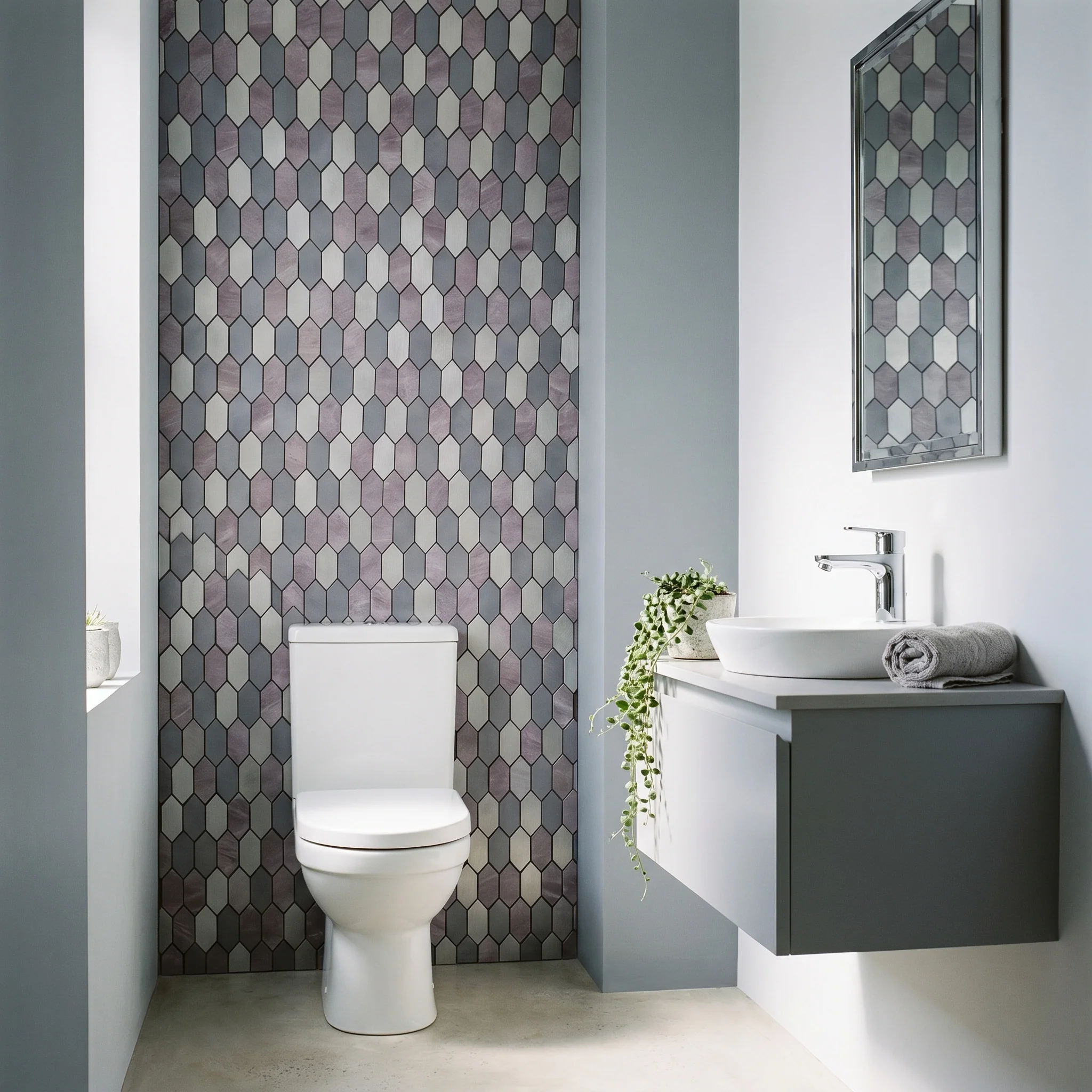Zelfklevende Mozaïektegels Metaal | Picket Mauve | 30×30 cm | Keuken, Bad & WC - Image 5