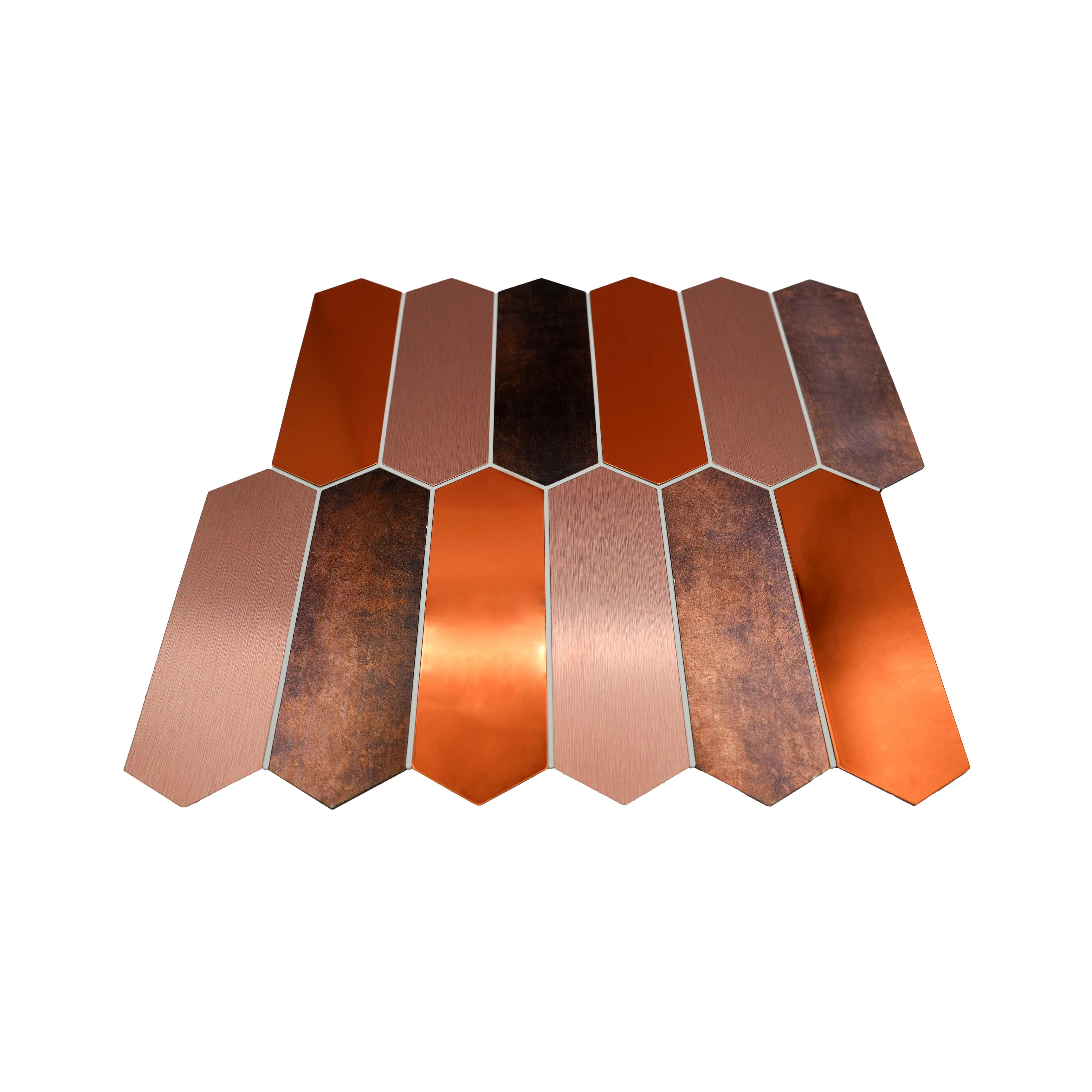 Zelfklevende Mozaïektegels Metaal | Picket Terracotta | 28,2×27,3 cm | Keuken, Bad & WC - Image 4
