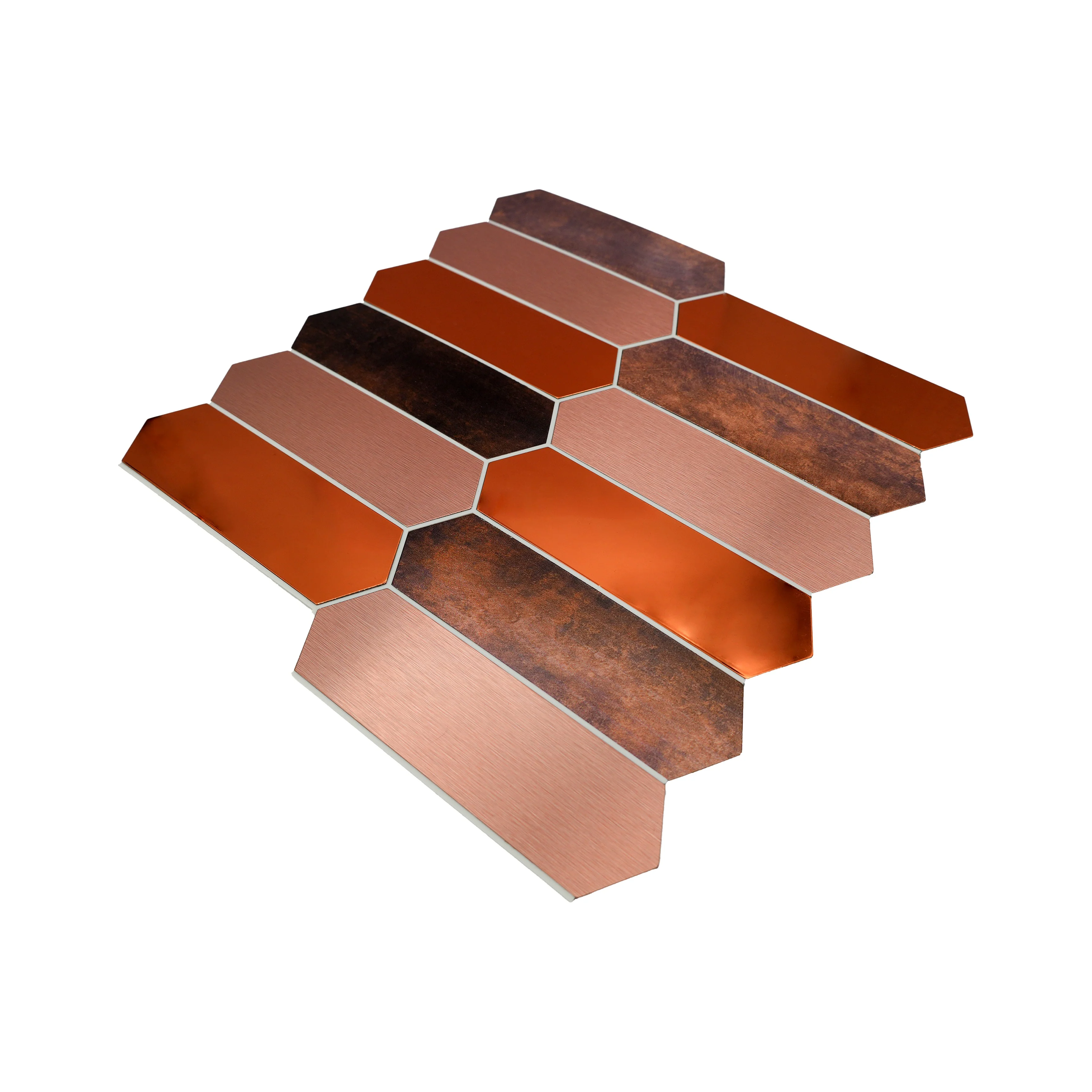 Zelfklevende Mozaïektegels Metaal | Picket Terracotta | 28,2×27,3 cm | Keuken, Bad & WC - Image 6