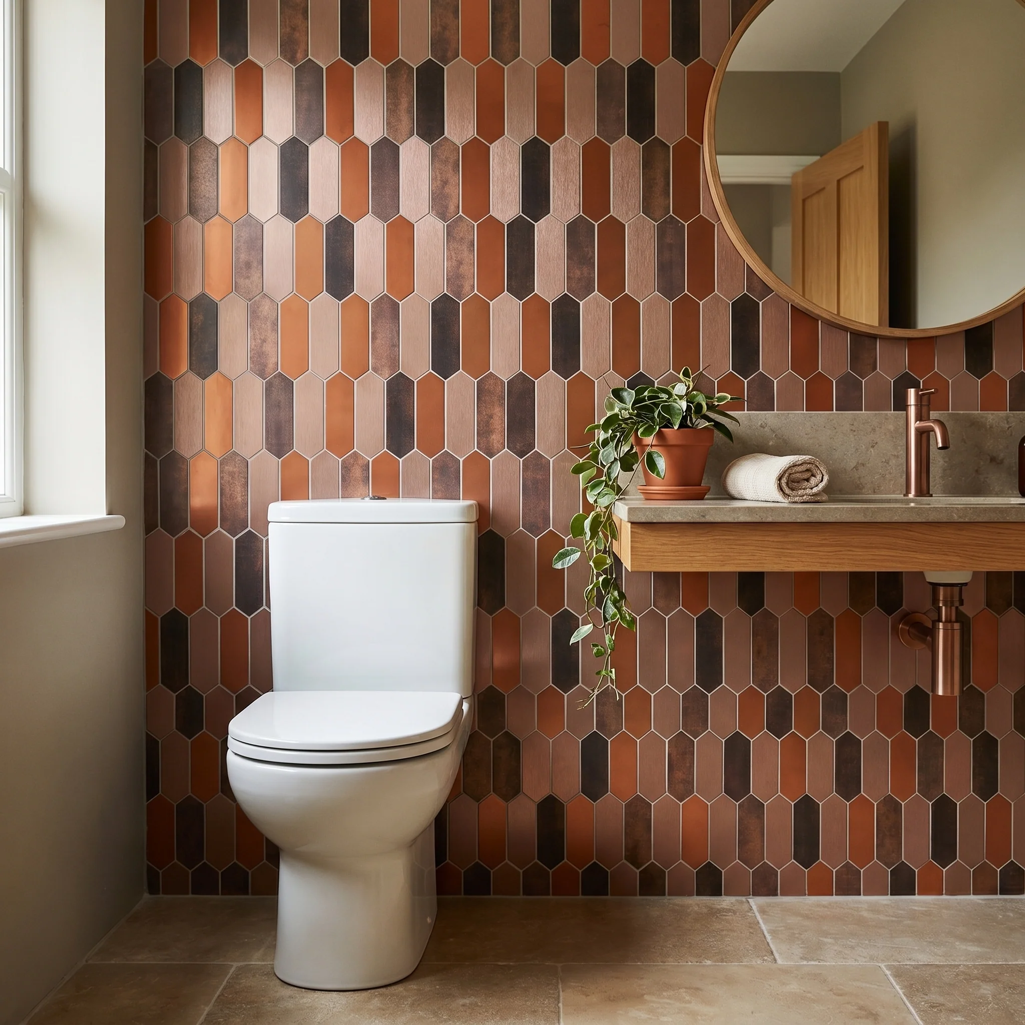 Zelfklevende Mozaïektegels Metaal | Picket Terracotta | 28,2×27,3 cm | Keuken, Bad & WC - Image 7
