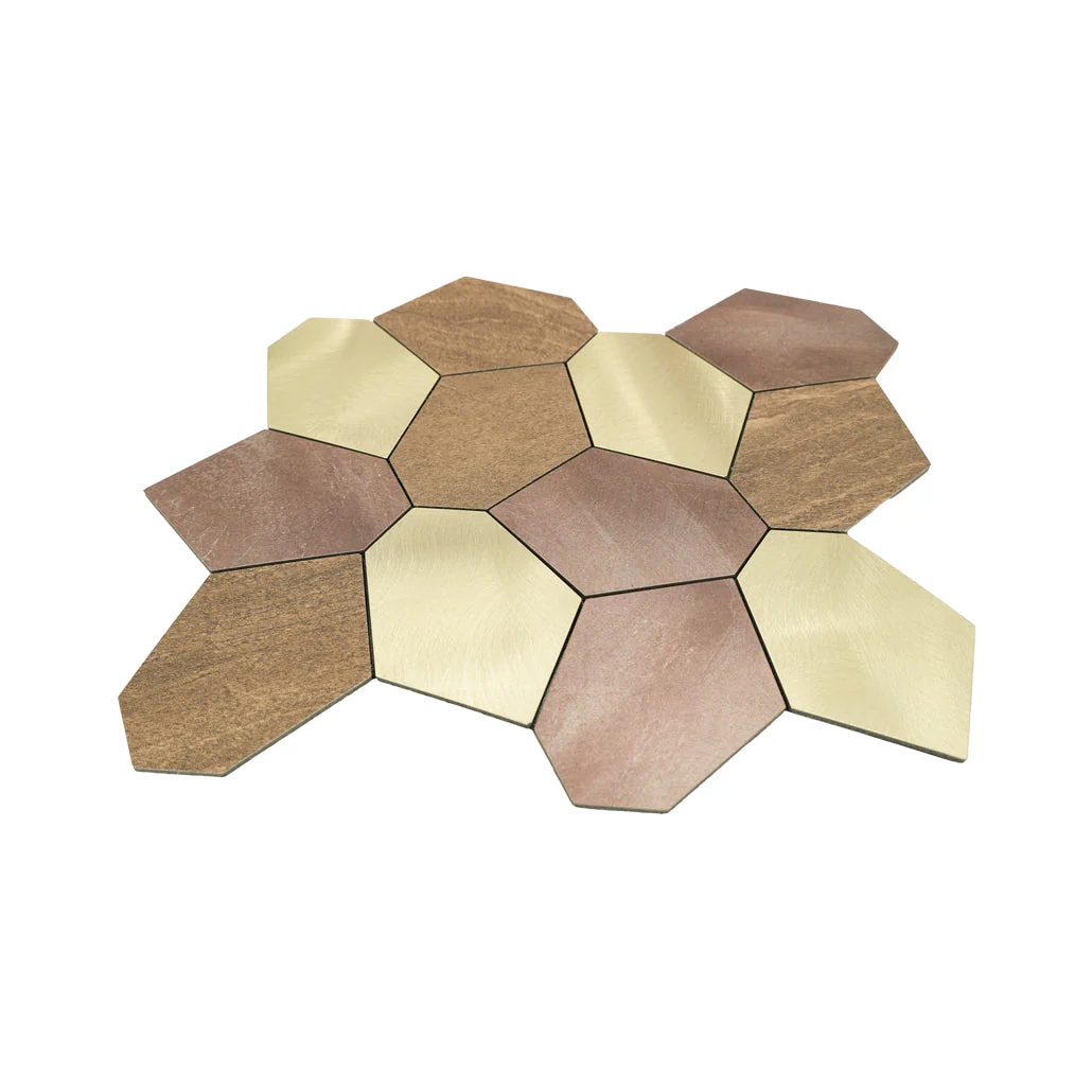 Zelfklevende Mozaïektegels Metaal | Polygoon Goud | 30×26,2 cm | Keuken, Bad & WC - Image 4