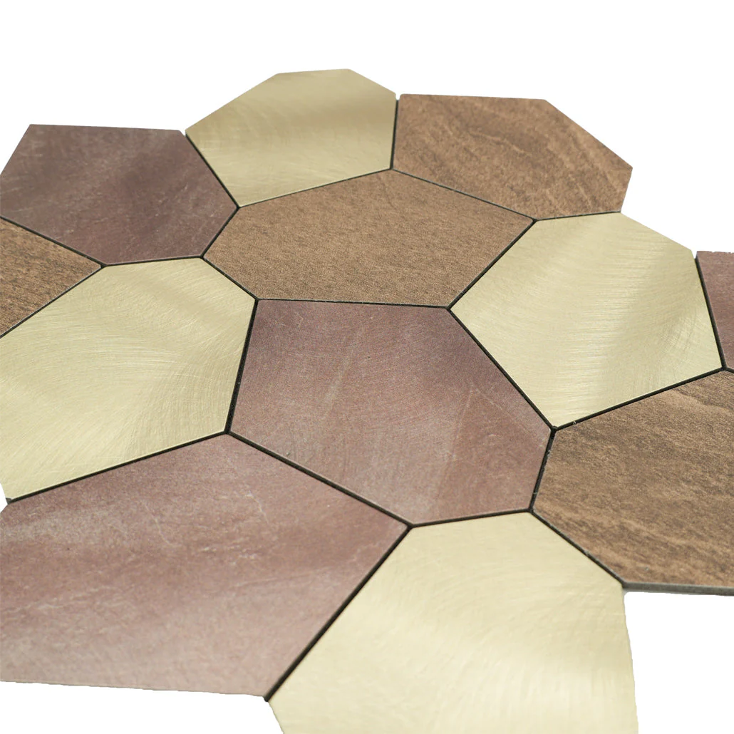 Zelfklevende Mozaïektegels Metaal | Polygoon Goud | 30×26,2 cm | Keuken, Bad & WC - Image 8