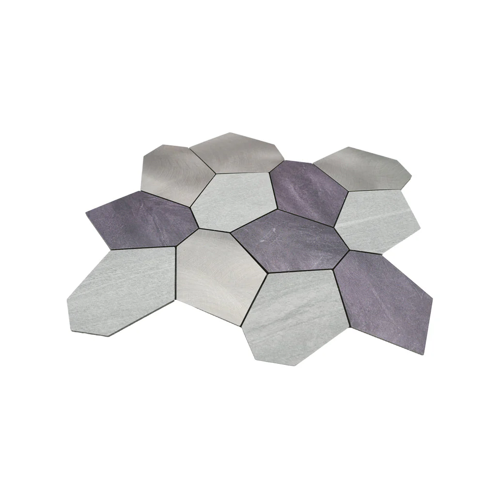 Zelfklevende Mozaïektegels Metaal | Polygoon Grijs | 30×26,2 cm | Keuken, Bad & WC - Image 4