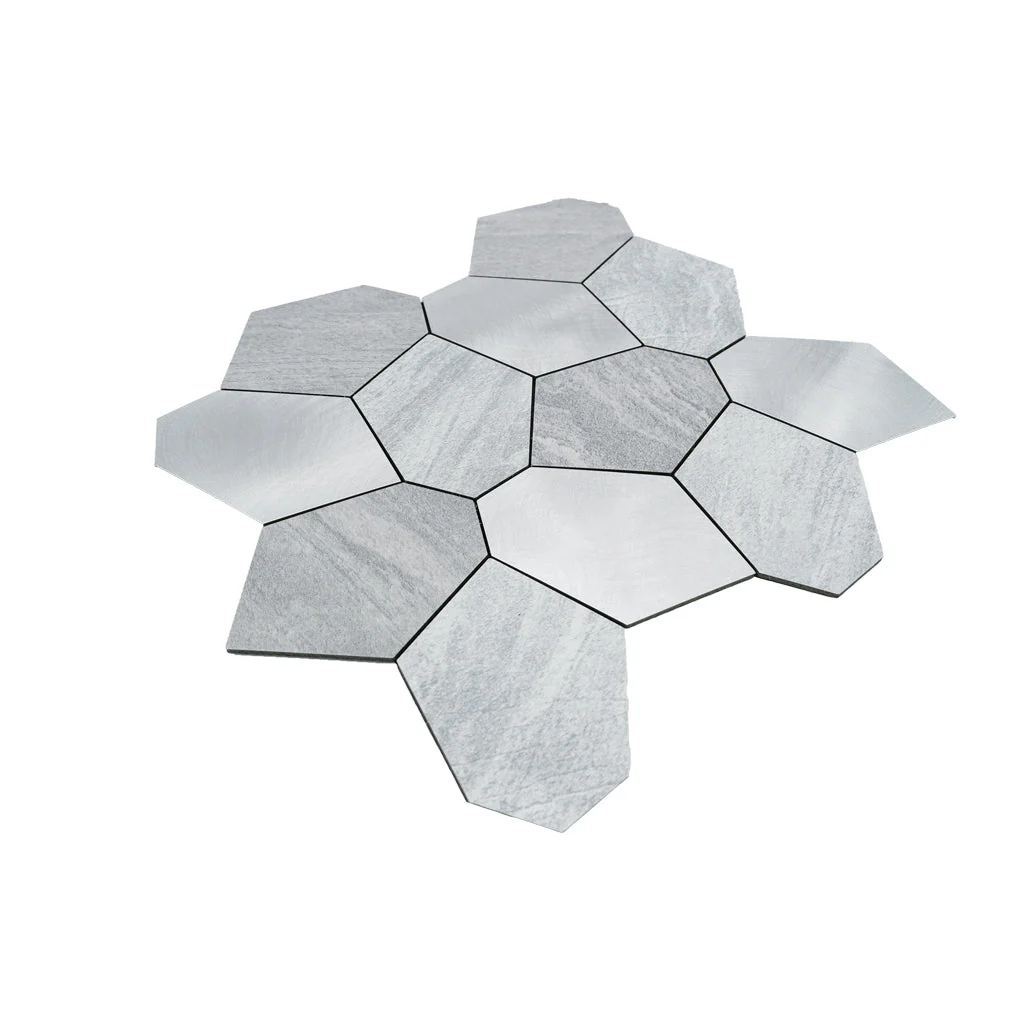 Zelfklevende Mozaïektegels Metaal | Polygoon Zilver | 30×26,2 cm | Keuken, Bad & WC - Image 6