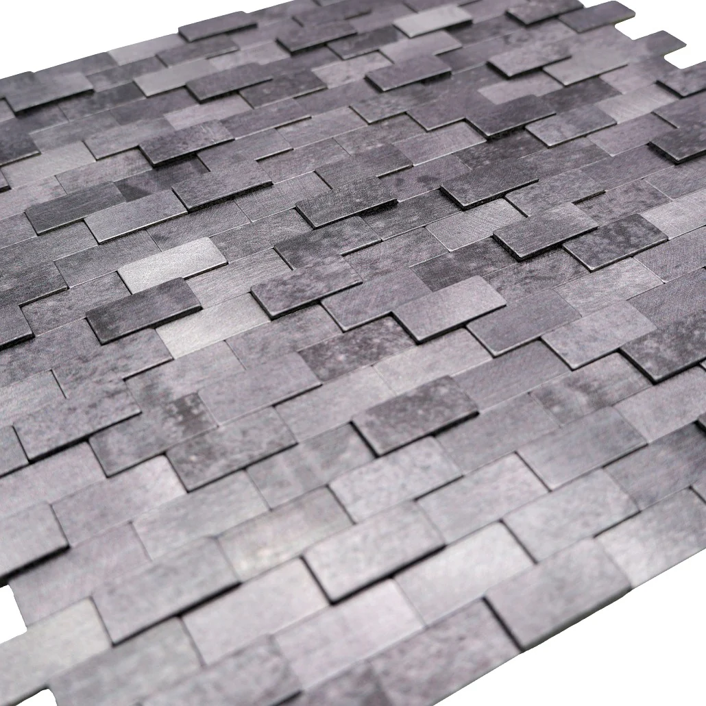 Zelfklevende Mozaïektegels Metaal | Steenstrip 3D Antraciet | 30×29,8 cm | Keuken, Bad & WC - Image 8