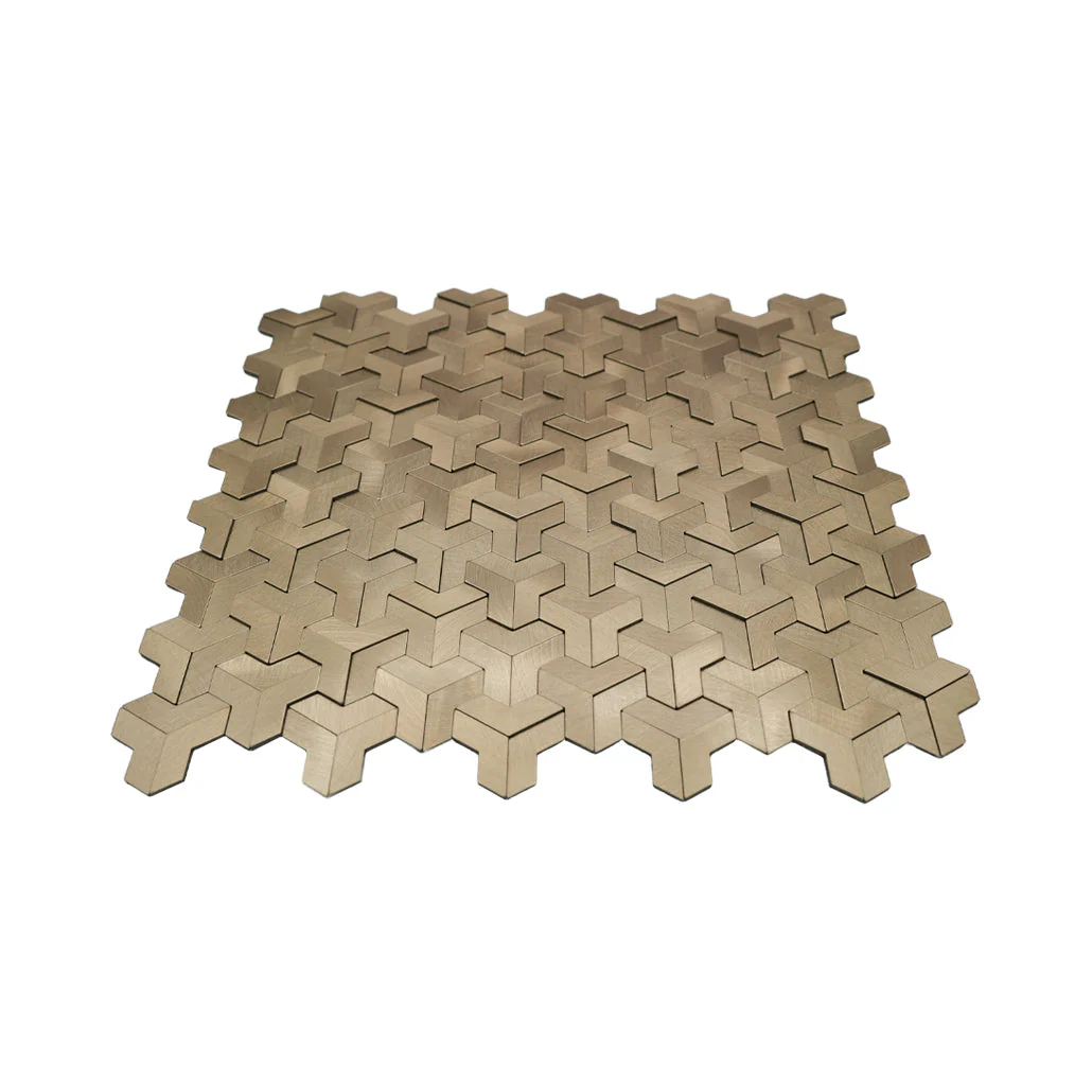 Zelfklevende Mozaïektegels Metaal | Trifold 3D Goud | 30,3×28 cm | Keuken, Bad & WC - Image 4