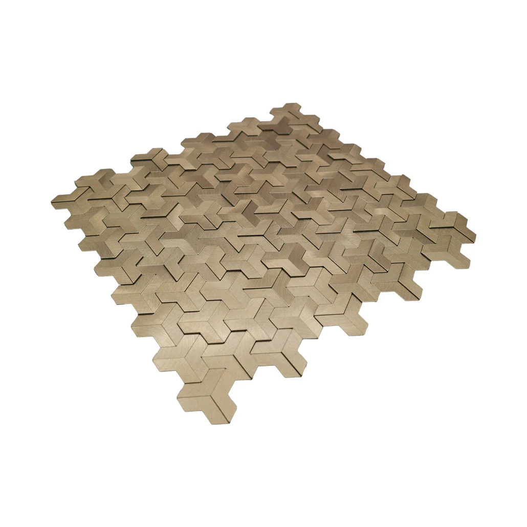 Zelfklevende Mozaïektegels Metaal | Trifold 3D Goud | 30,3×28 cm | Keuken, Bad & WC - Image 6