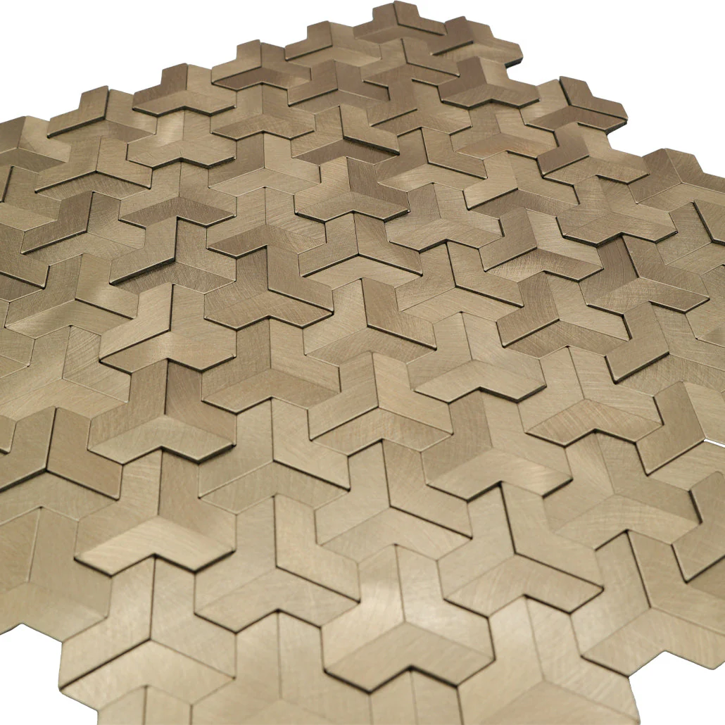 Zelfklevende Mozaïektegels Metaal | Trifold 3D Goud | 30,3×28 cm | Keuken, Bad & WC - Image 8