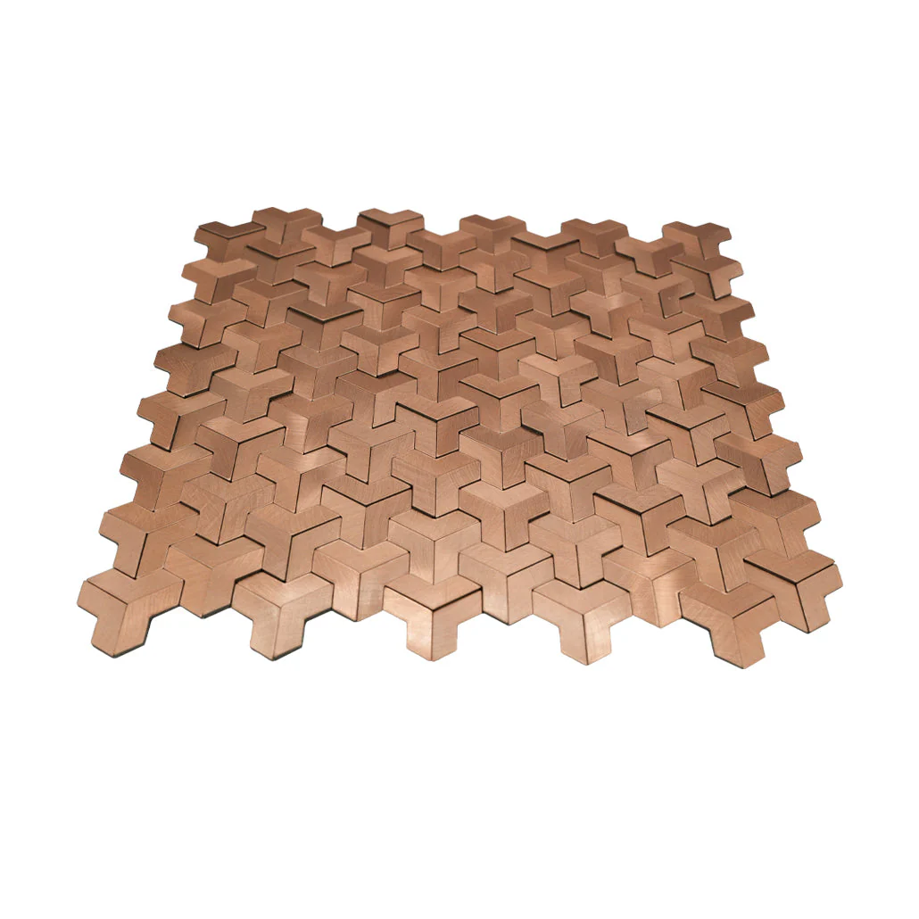 Zelfklevende Mozaïektegels Metaal | Trifold 3D Koper | 30,3×28 cm | Keuken, Bad & WC - Image 4
