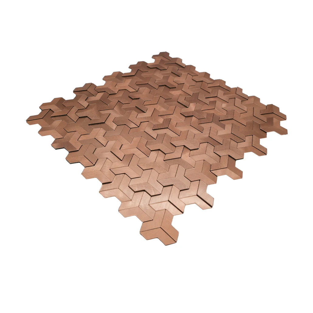 Zelfklevende Mozaïektegels Metaal | Trifold 3D Koper | 30,3×28 cm | Keuken, Bad & WC - Image 6