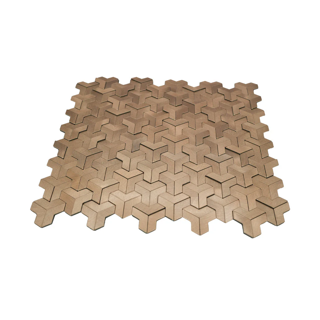 Zelfklevende Mozaïektegels Metaal | Trifold 3D Naturel | 30,3×28 cm | Keuken, Bad & WC - Image 4