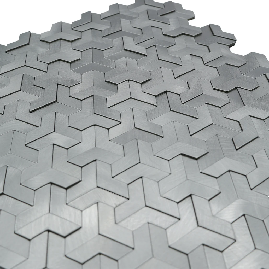 Zelfklevende Mozaïektegels Metaal | Trifold 3D Zilver | 30,3×28 cm | Keuken, Bad & WC - Image 8