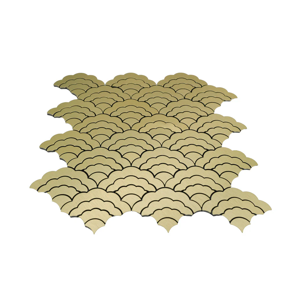 Zelfklevende Mozaïektegels Metaal | Waaier Goud | 26,8×28,1 cm | Keuken, Bad & WC - Image 4