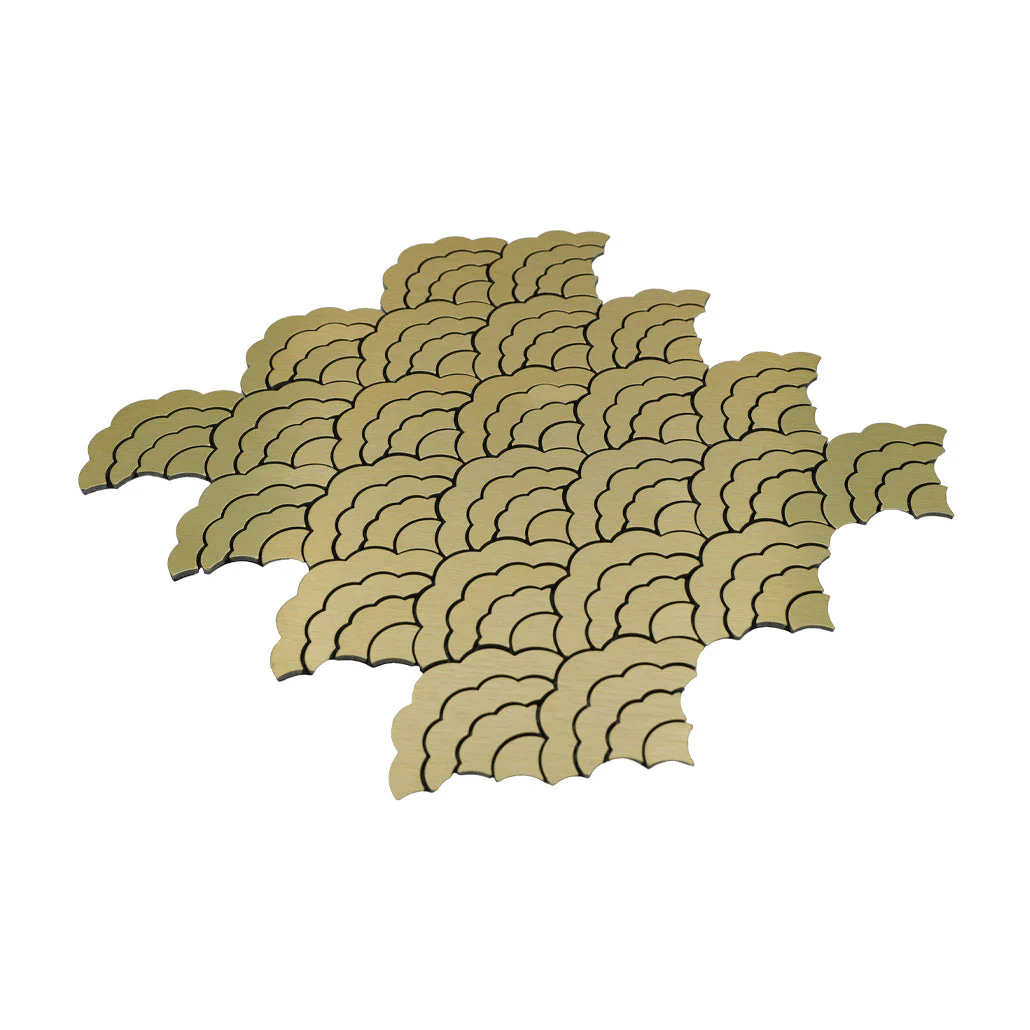 Zelfklevende Mozaïektegels Metaal | Waaier Goud | 26,8×28,1 cm | Keuken, Bad & WC - Image 6
