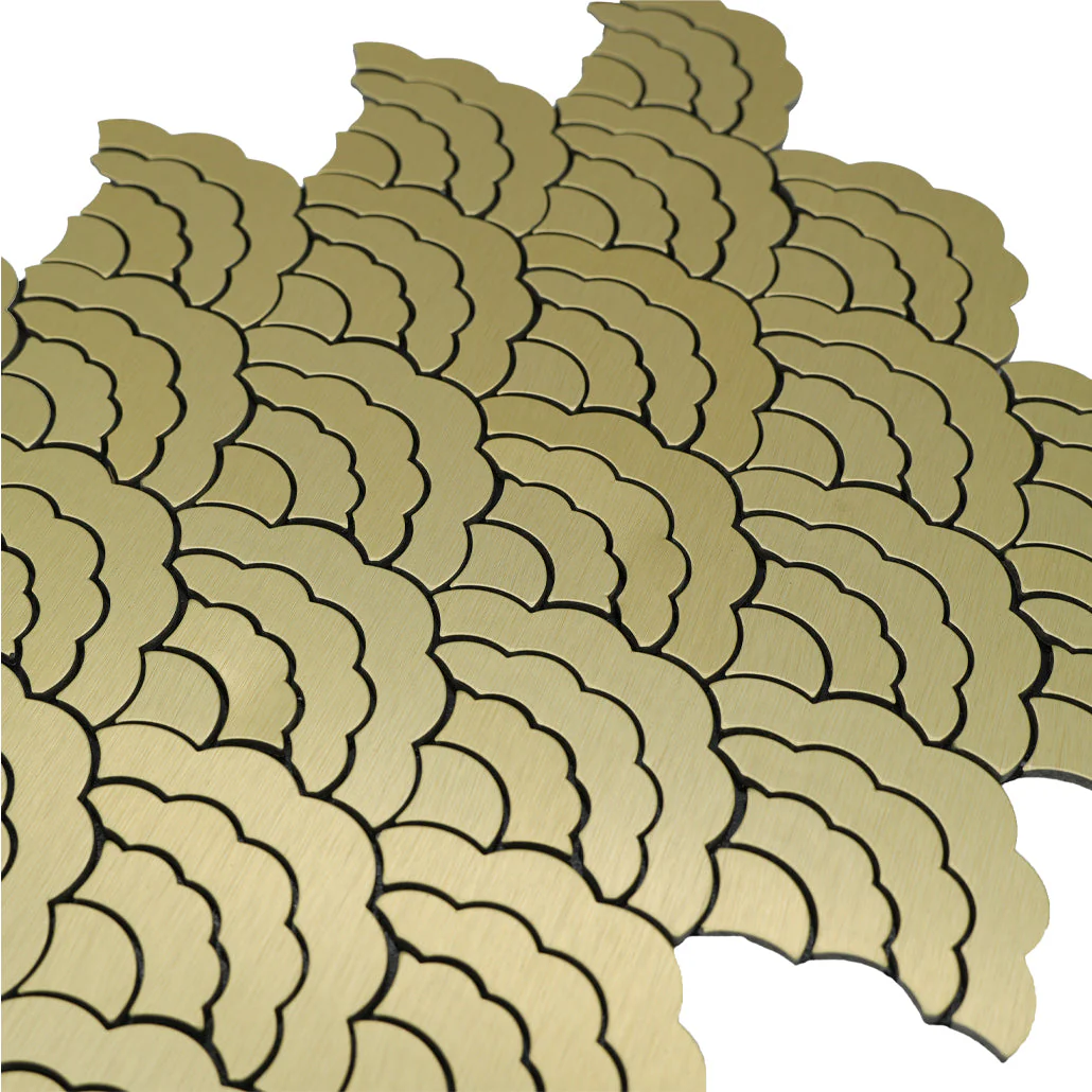 Zelfklevende Mozaïektegels Metaal | Waaier Goud | 26,8×28,1 cm | Keuken, Bad & WC - Image 8