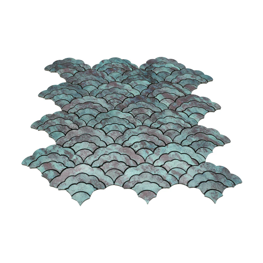 Zelfklevende Mozaïektegels Metaal | Waaier Patina Koper | 26,8×28,1 cm | Keuken, Bad & WC - Image 4