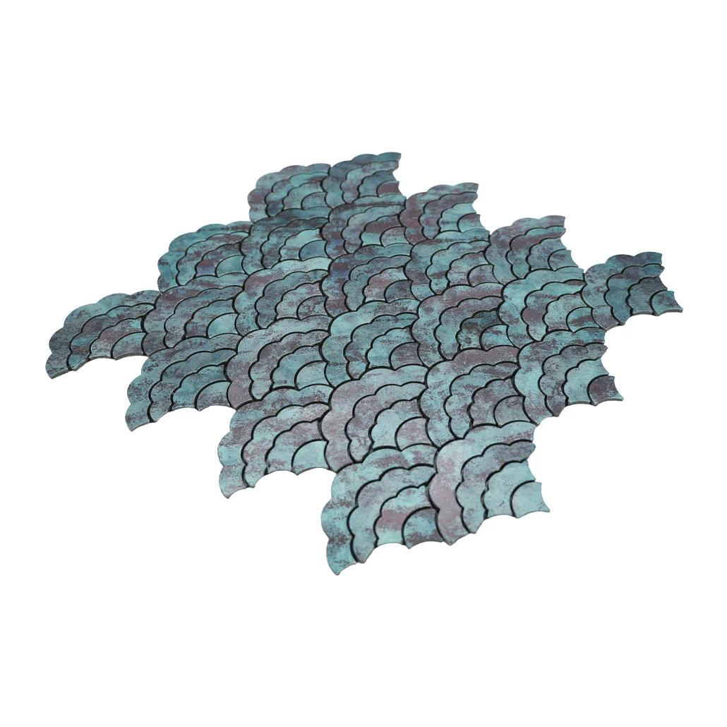 Zelfklevende Mozaïektegels Metaal | Waaier Patina Koper | 26,8×28,1 cm | Keuken, Bad & WC - Image 6