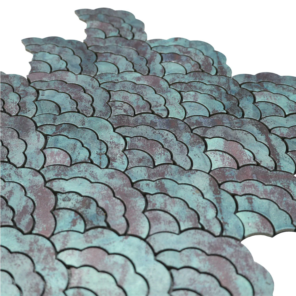 Zelfklevende Mozaïektegels Metaal | Waaier Patina Koper | 26,8×28,1 cm | Keuken, Bad & WC - Image 8