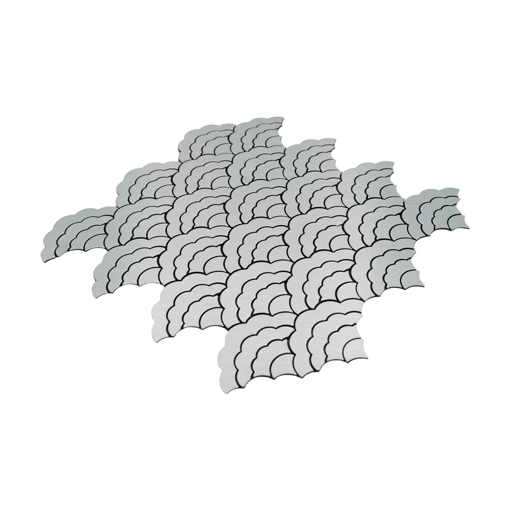 Zelfklevende Mozaïektegels Metaal | Waaier Zilver | 26,8×28,1 cm | Keuken, Bad & WC - Image 6