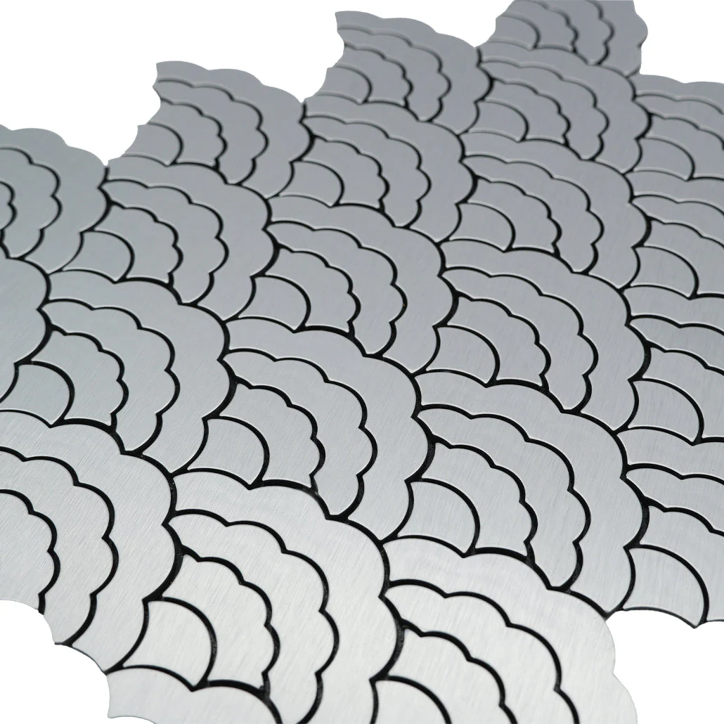 Zelfklevende Mozaïektegels Metaal | Waaier Zilver | 26,8×28,1 cm | Keuken, Bad & WC - Image 8